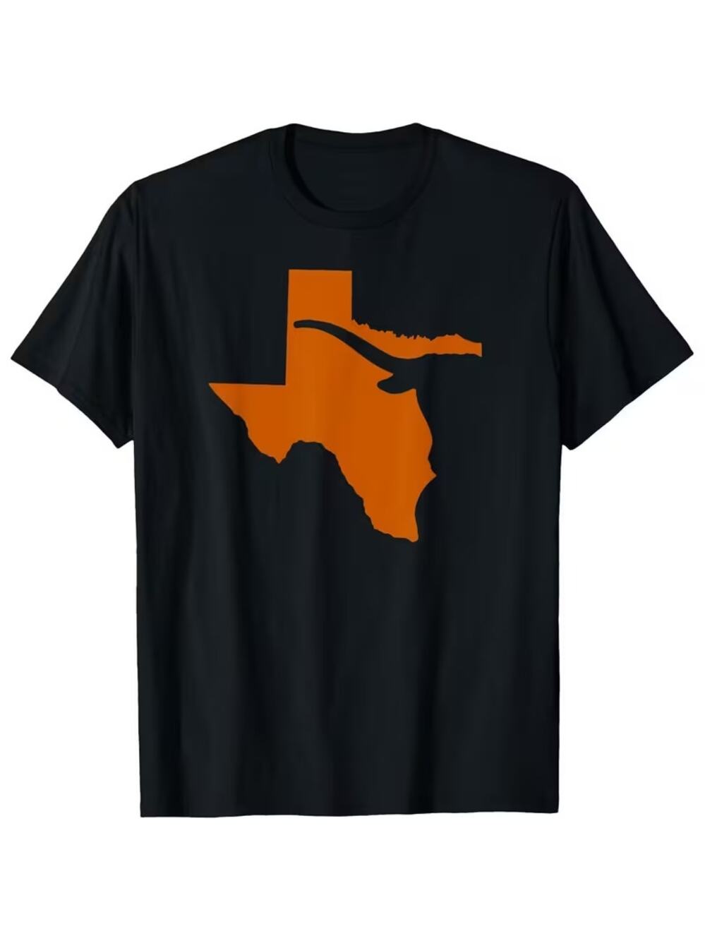 Texas T Shirt Large New Crew Black Cotton Unisex Soft Austin Unisex Orange Logo